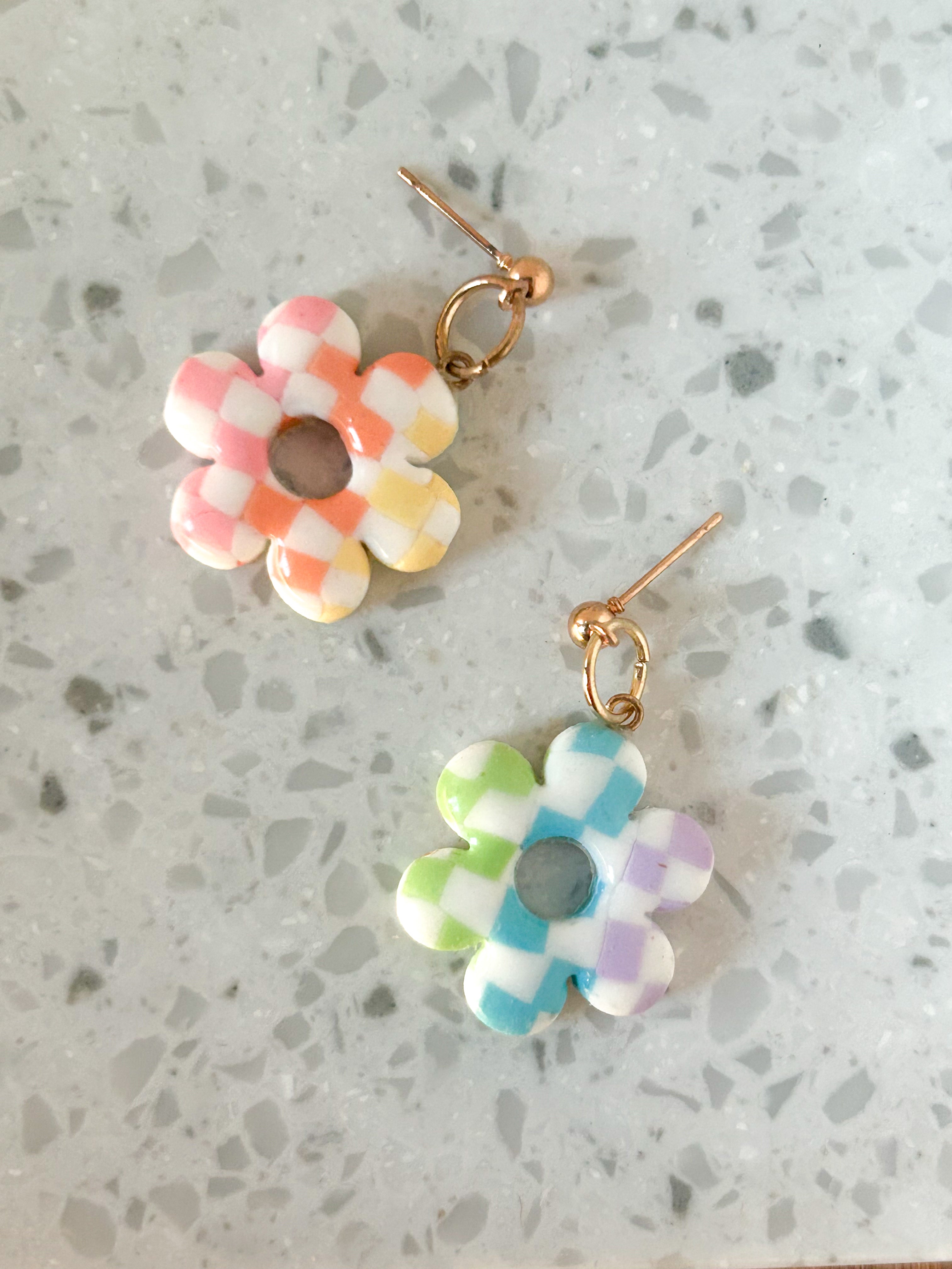 Pastel Checkered Flower